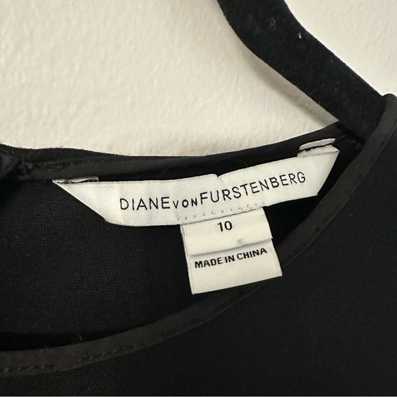 Diane Von Furstenberg Women’s Black Sleeveless Rounded Neck Dress Size 10 GUC - Picture 4 of 8